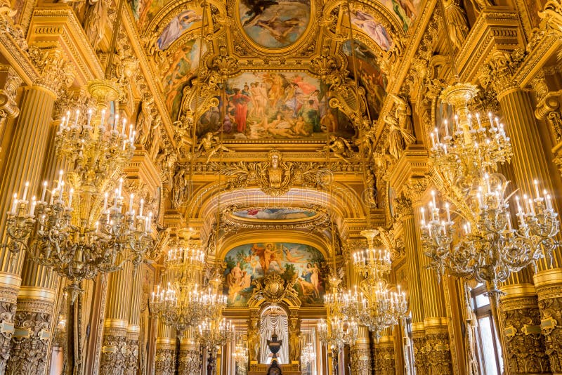 Interior View of the Famous Grand Foyer of Palais Garnier Editorial ...
