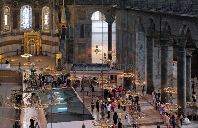 Interior view of the Hagia Sophia Museum in Istanbul