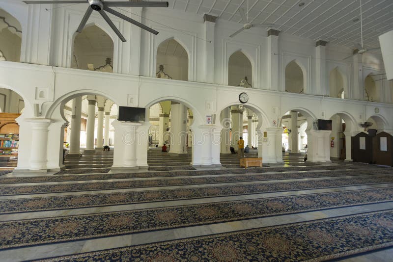 Interior View of Kapitan Keling Mosque in Penang Stock Image - Image of