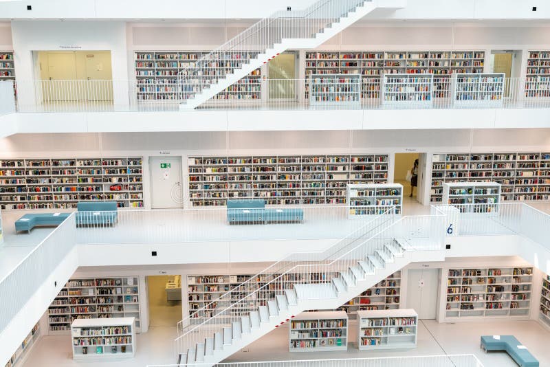 Interior View of the Municipal Library in Stuttgart Editorial Photo ...