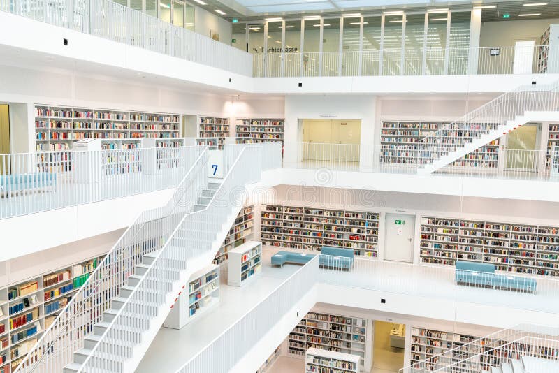Interior View of the Municipal Library in Stuttgart Editorial ...