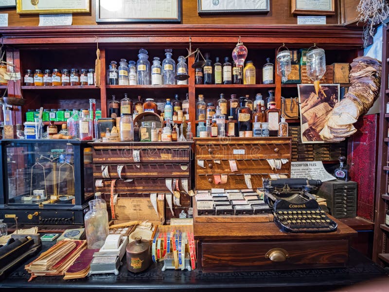 Interior View of the Oklahoma Frontier Drug Store Museum Editorial ...