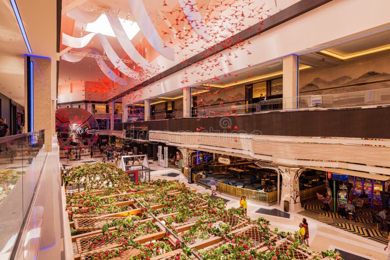 Interior view of the Resorts World casino stock image
