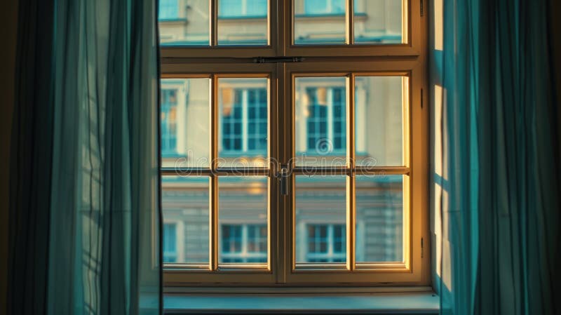 Interior view of a room window with curtains. Suitable for home decor concepts royalty free stock images