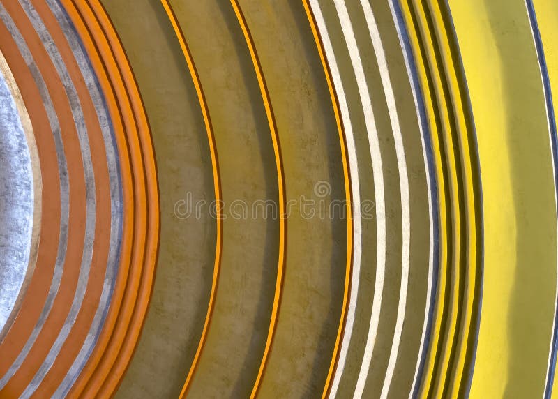 Circular colorful pattern on Cincinnati Union terminal roof royalty free stock image