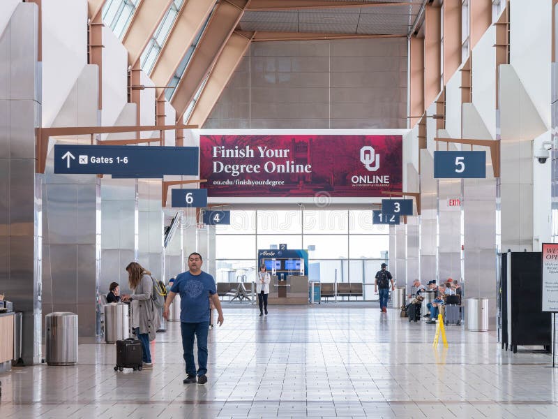 Interior View of the Will Rogers World Airport Editorial Stock Image