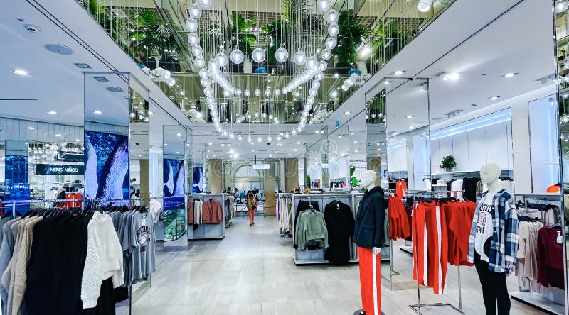 Interior of ZARA Retail Clothing Room with Big Sales in Modern ...
