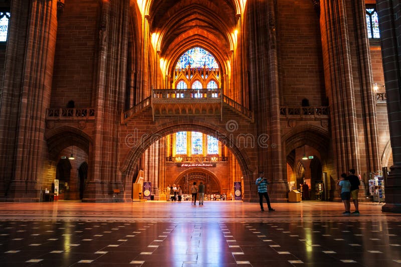 Interiores de la iglesia de la catedral anglicana de Inglaterra en Liverpool, Reino Unido imagen de archivo libre de regalías Interiores de la iglesia de la catedral anglicana de Inglaterra en Liverpool, Reino Unido imagen de archivo libre de regalías