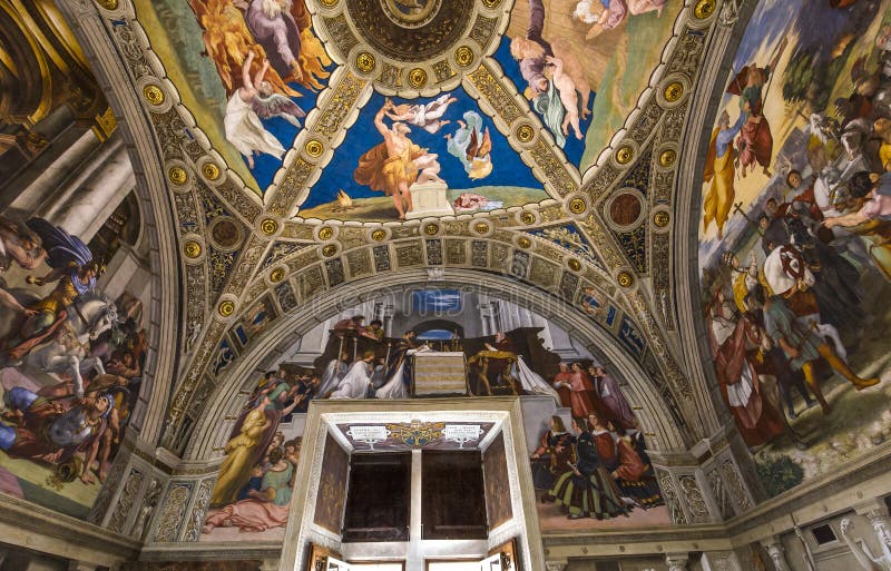 Interiores de los cuartos de Raphael, museo del Vaticano, Vaticano fotografía de archivo Interiores de los cuartos de Raphael, museo del Vaticano, Vaticano fotografía de archivo