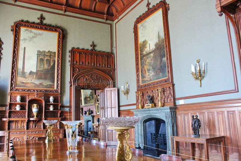 Interiors of halls in Vorontsov Palace in Alupka, Crimea.