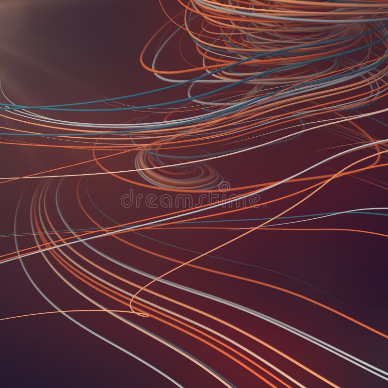 Interliniere curbe abstracte colorate 3d stock illustration