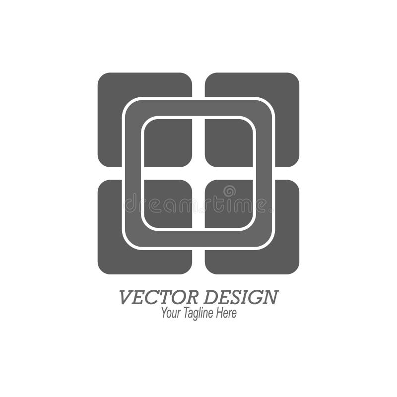 Interlacing of Squares. Template for Logo, Sticker, Logo, Brand and