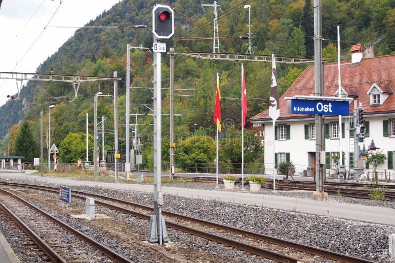Interlaken station stock image. Image of interlaken, train 96010545