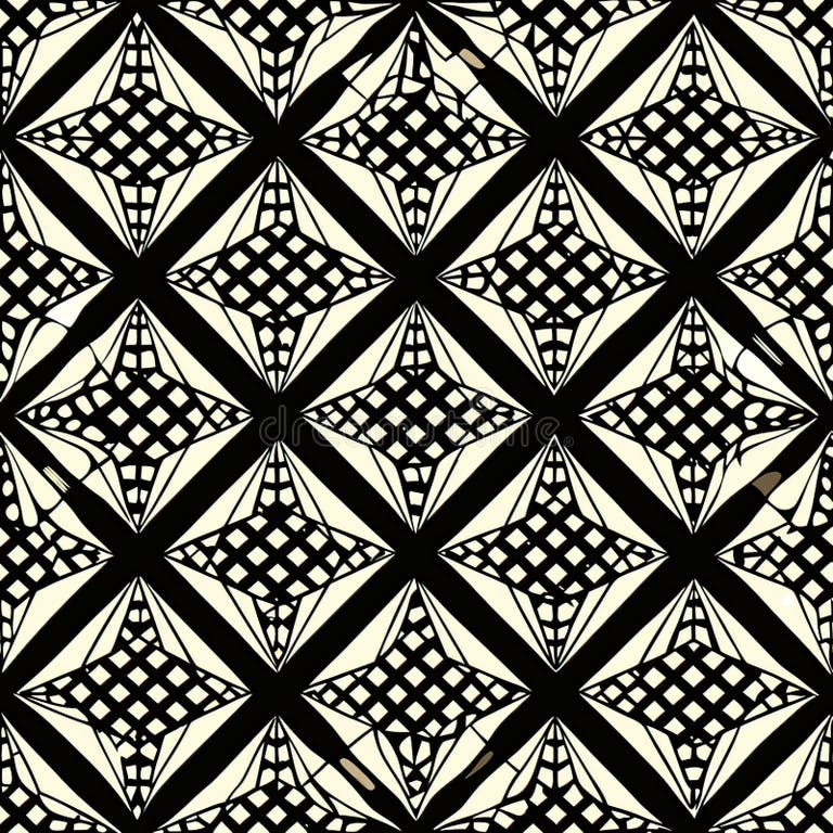 Interlocking Geometric Pattern Featuring Diamond Shapes Stock ...