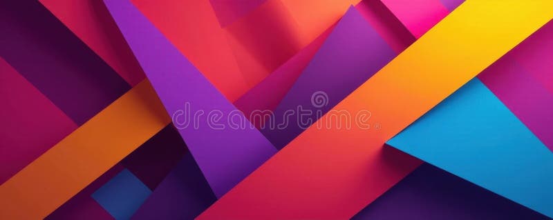 Interlocking vibrant shapes, sharp angles, geometric abstraction , pattern, saturated stock illustration