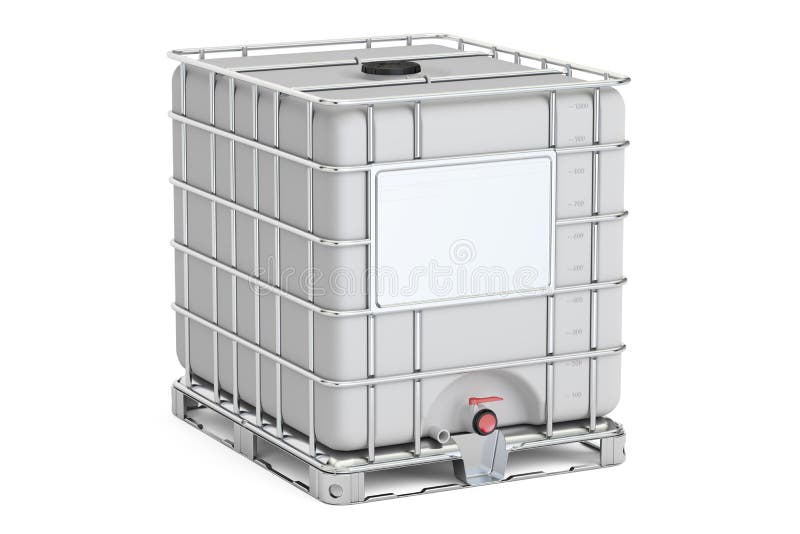 Intermediate bulk container closeup, 3D rendering