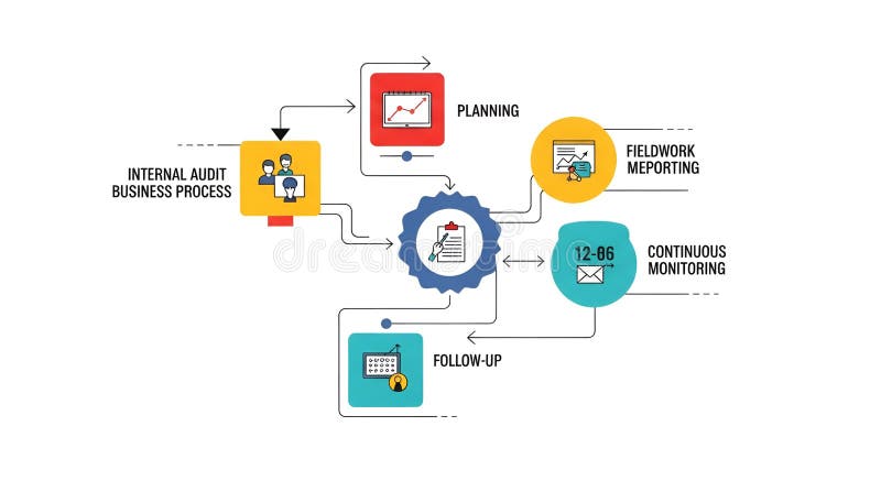 Internal Audit Business Process Flowchart Diagram royalty free illustration