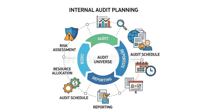 Internal Audit Planning Process Diagram vector illustration