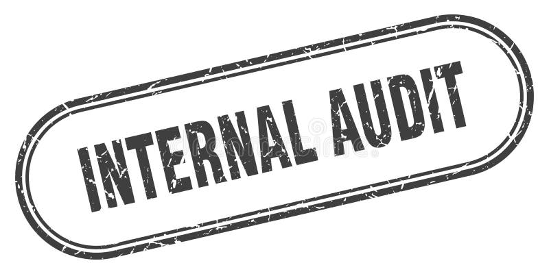 Internal audit stamp. rounded grunge textured sign. Label vector illustration