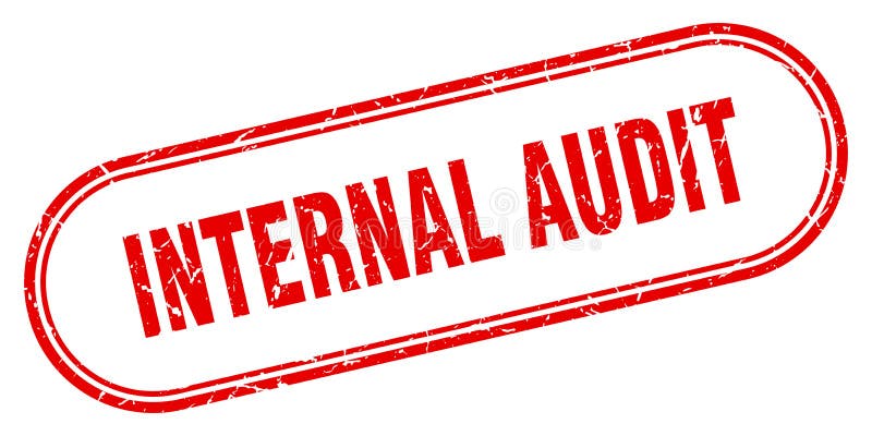 Internal audit stamp. rounded grunge textured sign. Label royalty free illustration