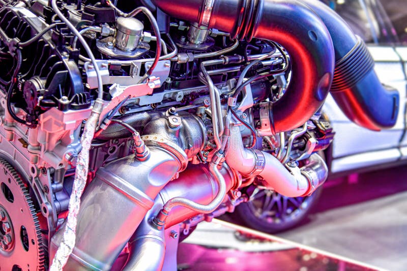 An Internal Combustion Engine Assembly in a Store Display Case Stock Image Image of equipment