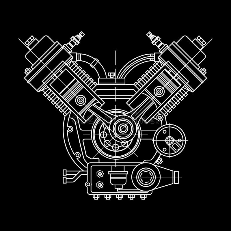 An Internal Combustion Motor. the Drawing Engine of the Machine in