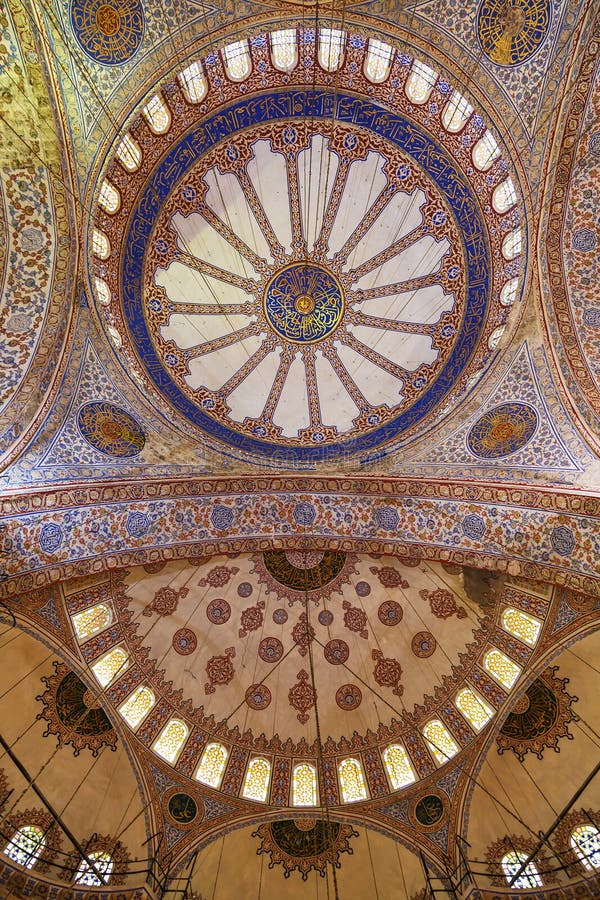 Internal view of Blue Mosque, Sultanahmet royalty free stock photo