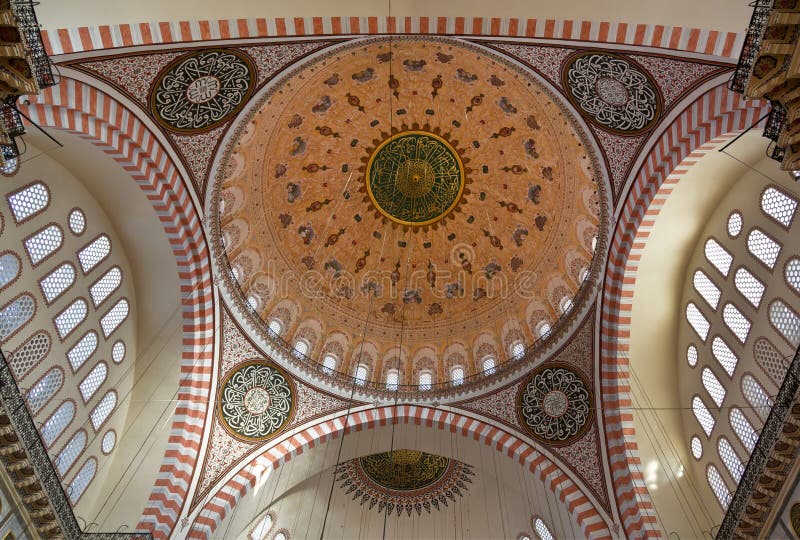 Internal view of Blue Mosque, Sultanahmet, Istanbul stock photography