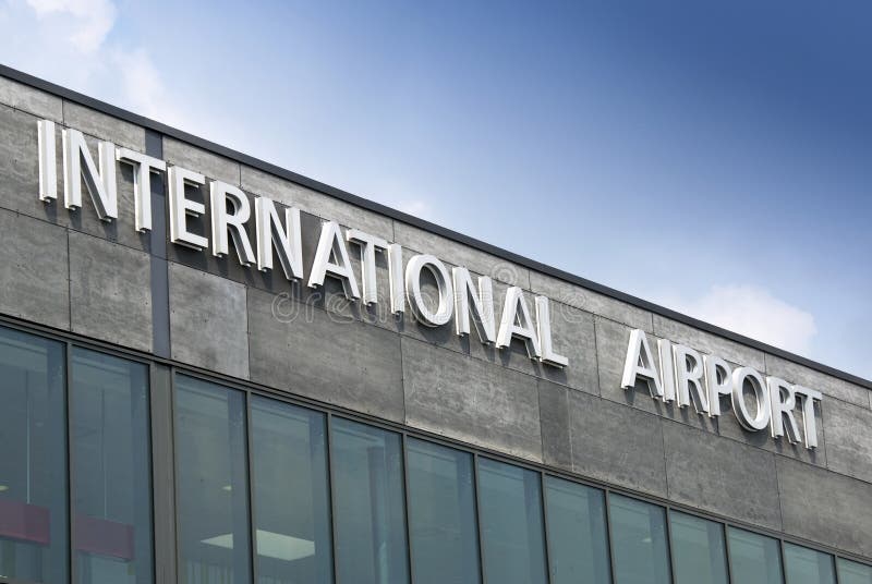 International airport sign
