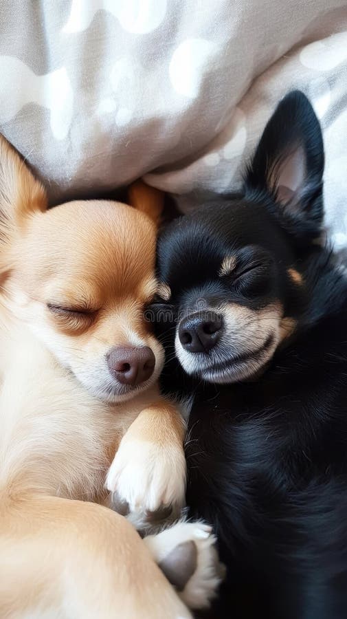 International Chihuahua Appreciation Day Adful sov chihuahuas snuggling vektor illustrationer