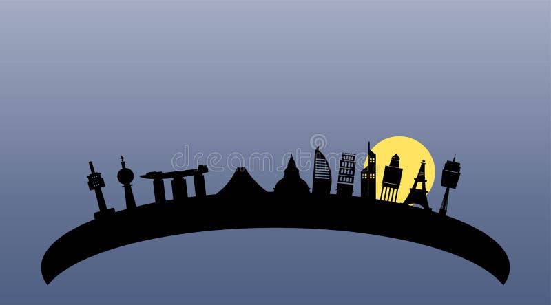International City Skyline Silhouette vector royalty free illustration