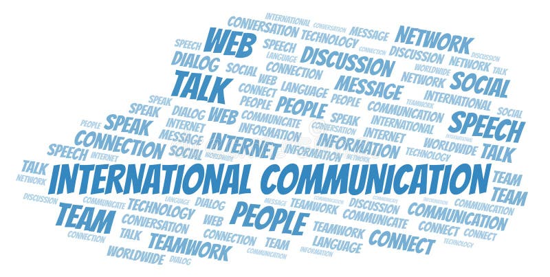 International Communication word cloud vector illustration