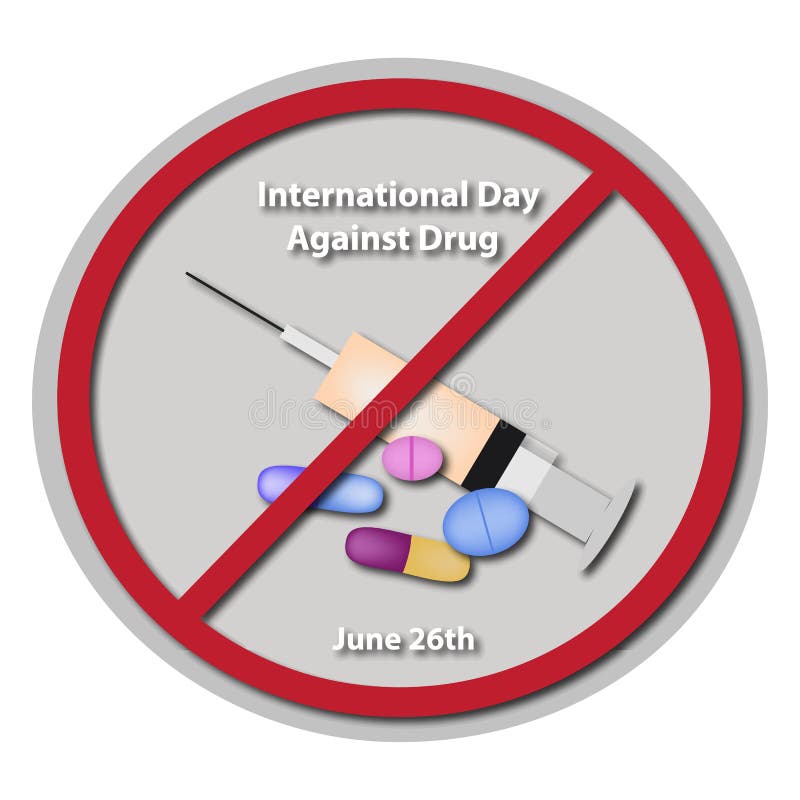 International Day Against Drug Abuse. 26 June. royalty free illustration International Day Against Drug Abuse. 26 June. royalty free illustration
