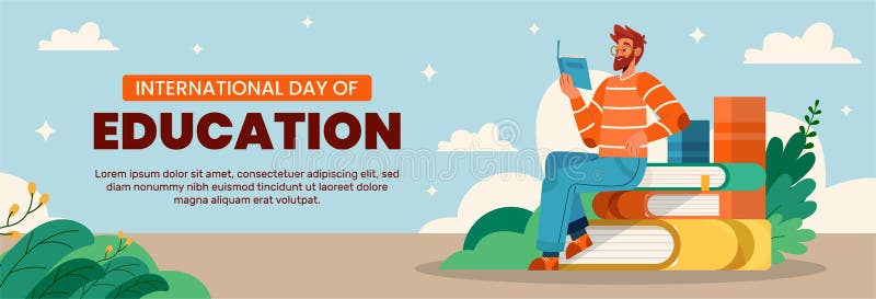 International Day of Education Banner Template Vector Illustration