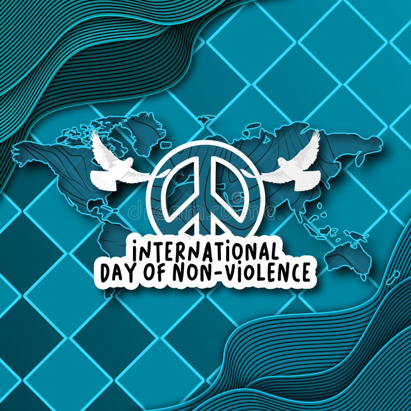 Title: Vector Poster of International Day of Non-Violence Stock Vector