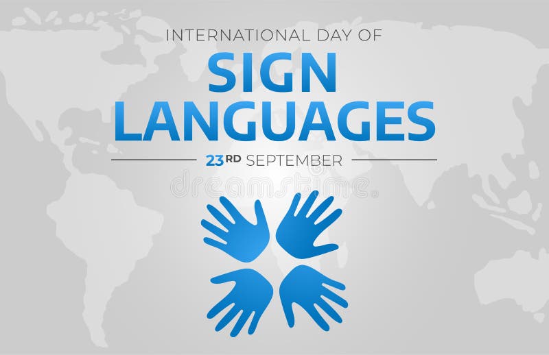 International Day of Sign Languages Background Stock Vector