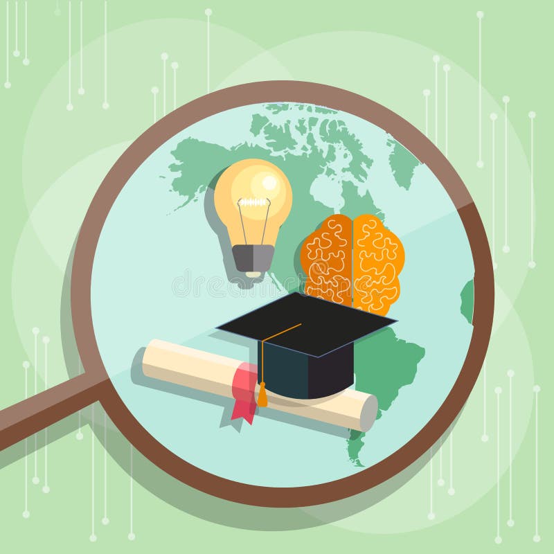 International education graduation cap distance e-learning royalty free illustration