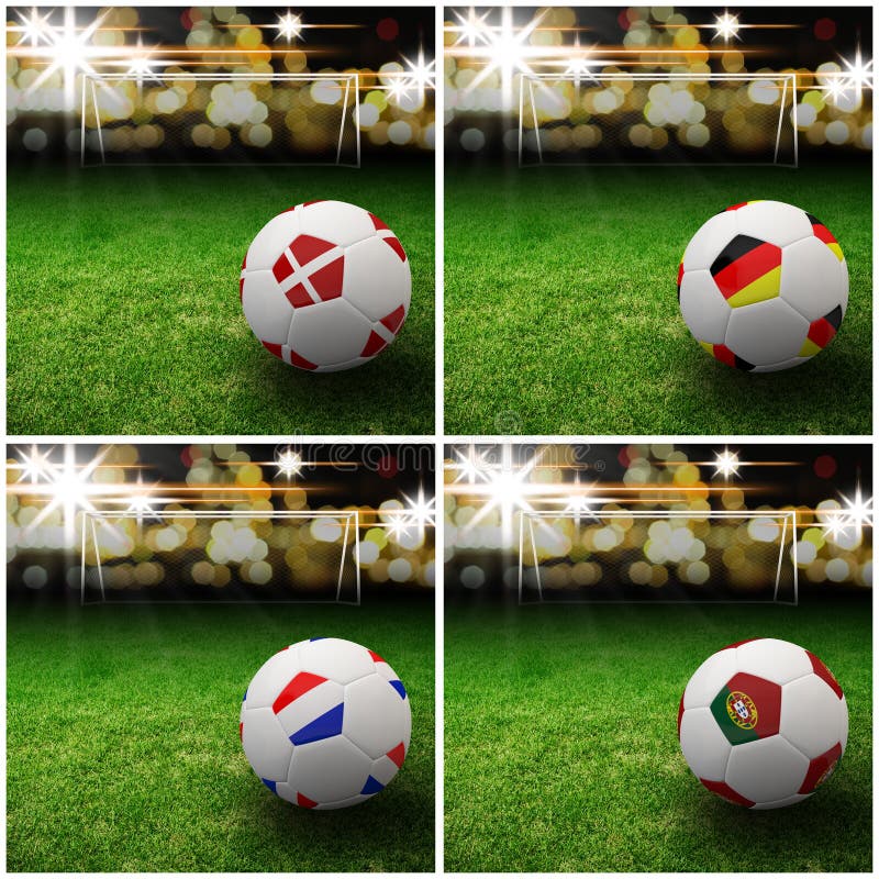 International Flag on 3d Football Stock Image Image of white, europe