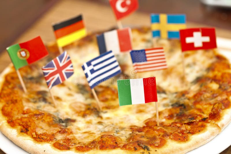 International Flags On Pizza Stock Photo - Image of food, italian: 19167692