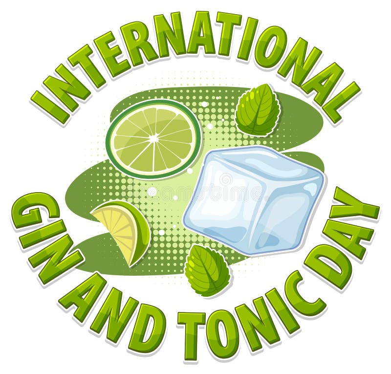 International Gin and Tonic Day Banner Design Stock Vector