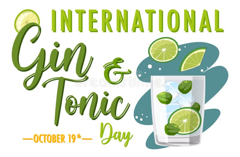International Gin and Tonic Day Banner Stock Illustration