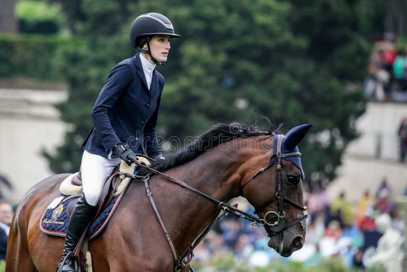International Horse Riding 87° Csio Piazza of Siena Roma 2019 - Grand Prix Roma stockfotografie International Horse Riding 87° Csio Piazza of Siena Roma 2019 - Grand Prix Roma stockfotografie