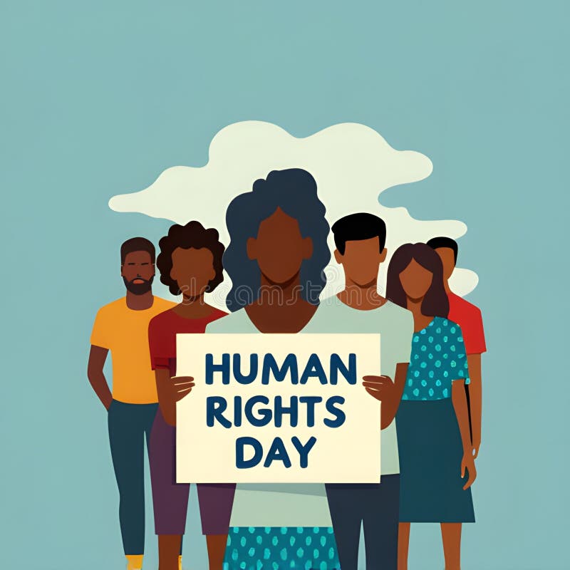 International Human Rights Day. The concept of freedom of speech vector illustration