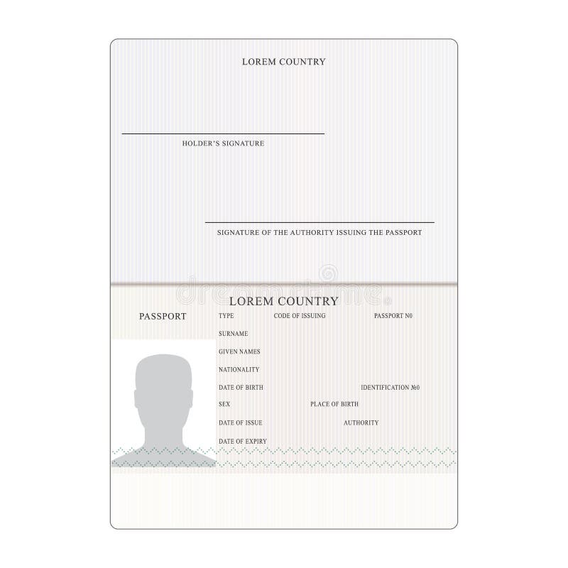 Blank open passport template isolated vector illustration Векторный объект Stock