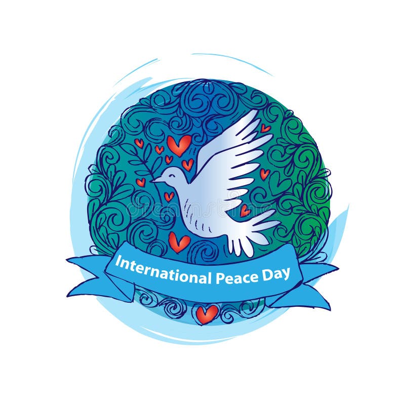 Peace on Earth Hand Lettering Calligraphy. Stock Vector Illustration