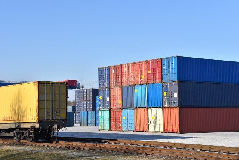 International Ship Container Terminal Cargo Sea Containers On Freight