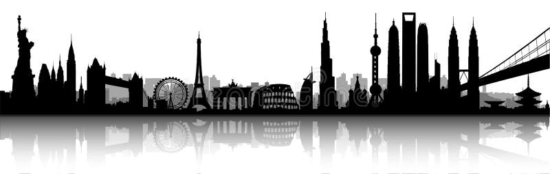 International skyline vector illustration