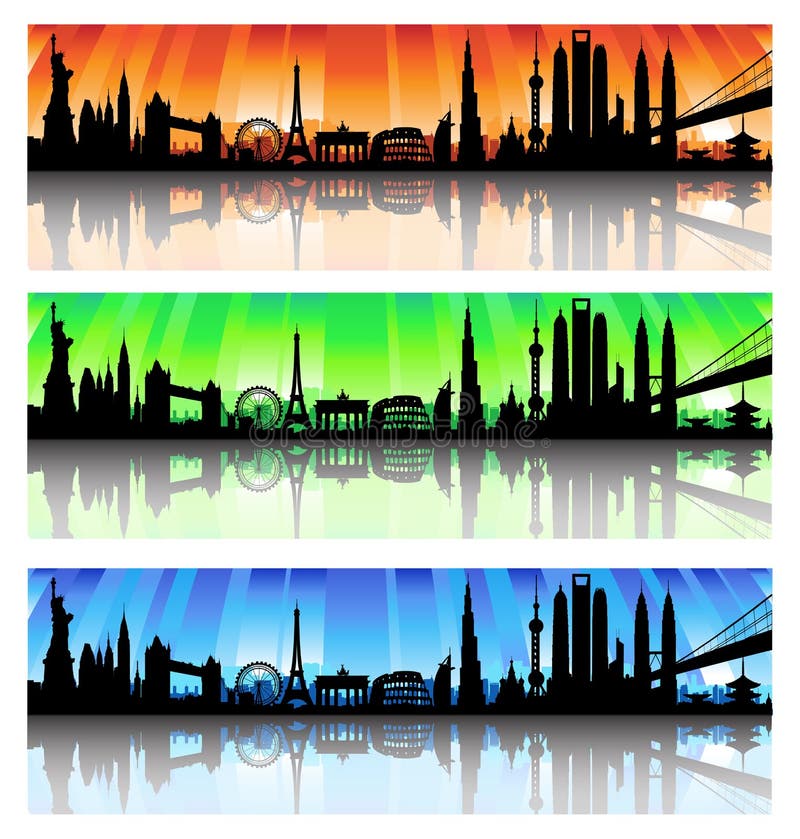International skyline Set stock illustration