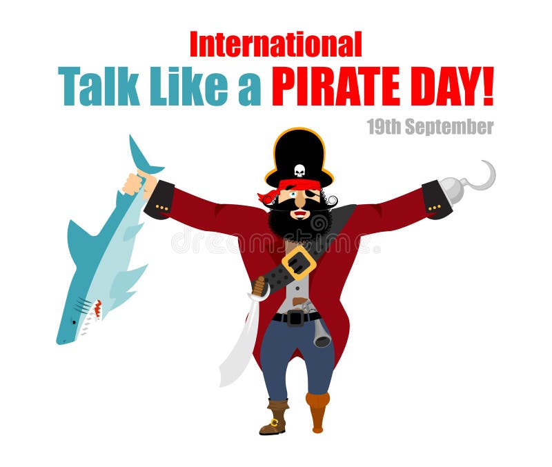 International Talk Like a Pirate Day. Pirate Talk and Words Stock
