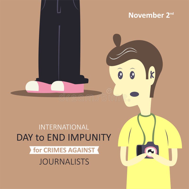 Internationell dag som avslutar straffrihet för brott mot journalister vektor illustrationer Internationell dag som avslutar straffrihet för brott mot journalister vektor illustrationer